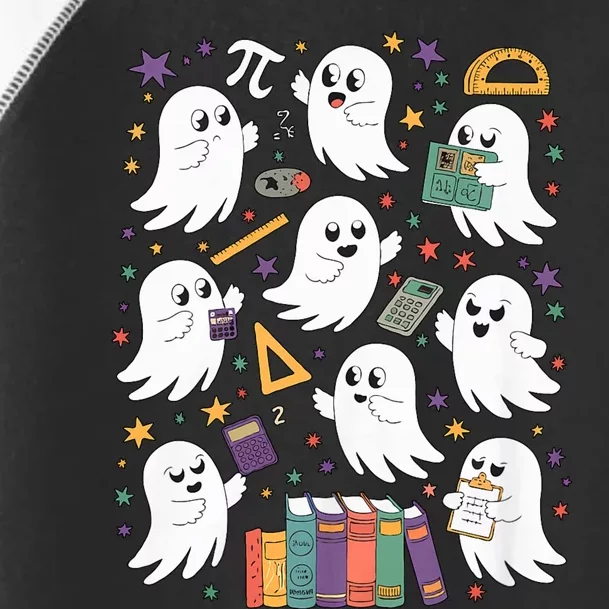 Halloween Math Teacher Ghost Math Teacher Spooky Halloween Toddler Fine Jersey T-Shirt