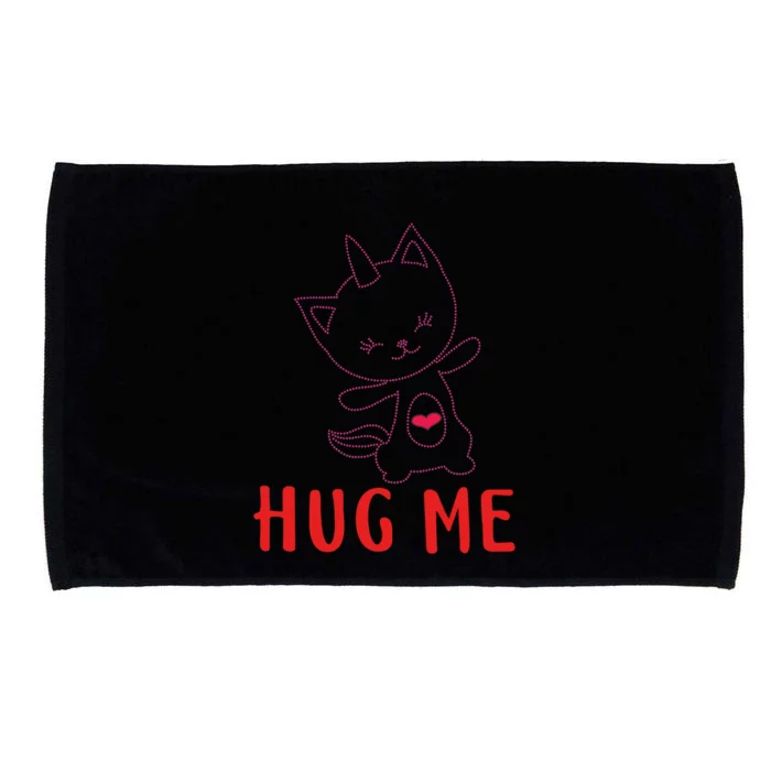 Hug Me Unicorn Cat Valentines Day Cat Unicorn Lovers Funny Gift Microfiber Hand Towel