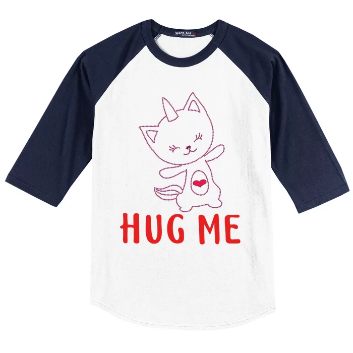 Hug Me Unicorn Cat Valentines Day Cat Unicorn Lovers Funny Gift Baseball Sleeve Shirt