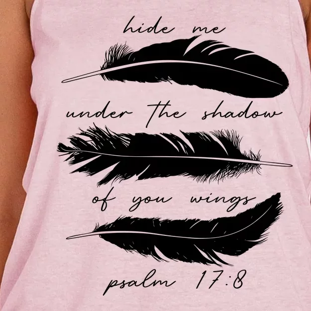 Hide Me Under The Shadow Of You Wings Psalm 17 8 Women's Knotted Racerback Tank