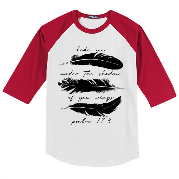 Hide Me Under The Shadow Of You Wings Psalm 17 8 Kids Colorblock Raglan Jersey