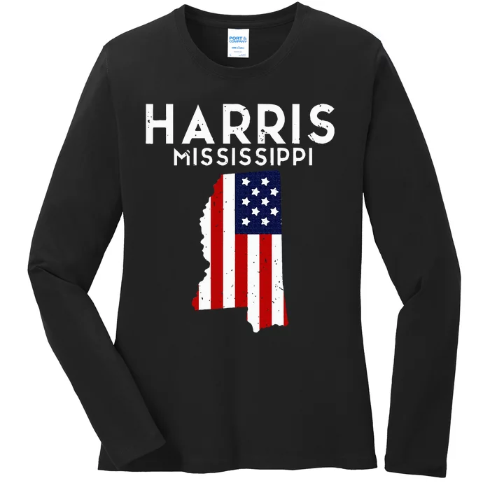 Harris Minnesota Usa State America Travel Minnesotan Ladies Long Sleeve Shirt