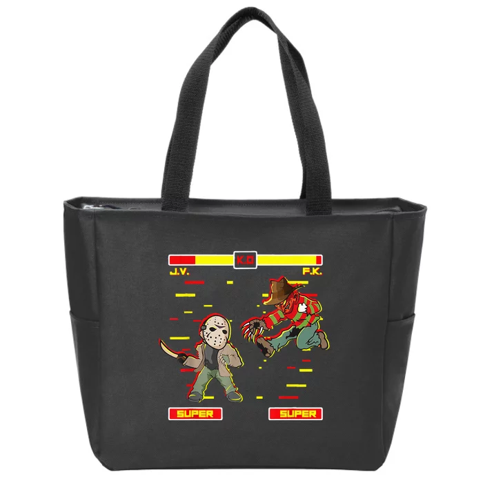 Horror Movie Video Game Lazy Halloween Zip Tote Bag