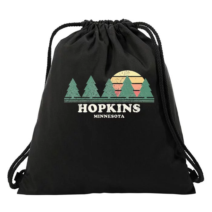 Hopkins Mn Vintage Throwback Retro 70s Design Drawstring Bag