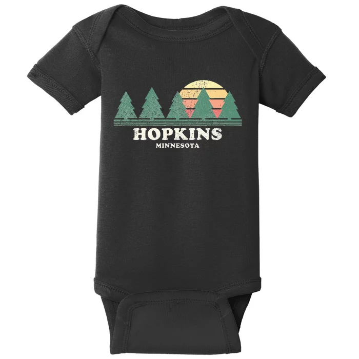 Hopkins Mn Vintage Throwback Retro 70s Design Baby Bodysuit