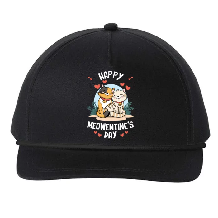 Happy Meowentines Valentines Day Cute Cat Kitten Vday Pajama Gift Snapback Five-Panel Rope Hat