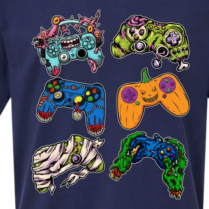 Halloween Monster Video Game Controllers Sueded Cloud Jersey T-Shirt