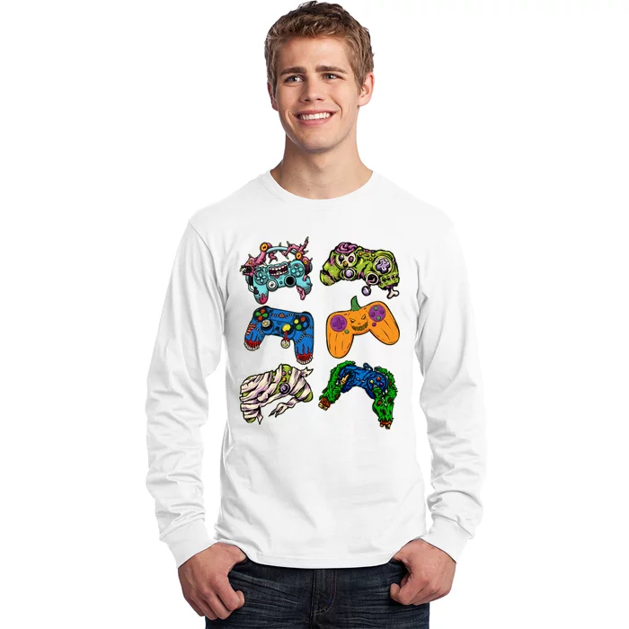 Halloween Monster Video Game Controllers Long Sleeve Shirt