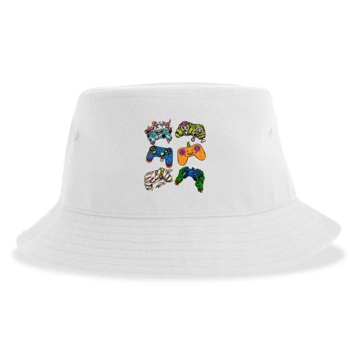 Halloween Monster Video Game Controllers Sustainable Bucket Hat