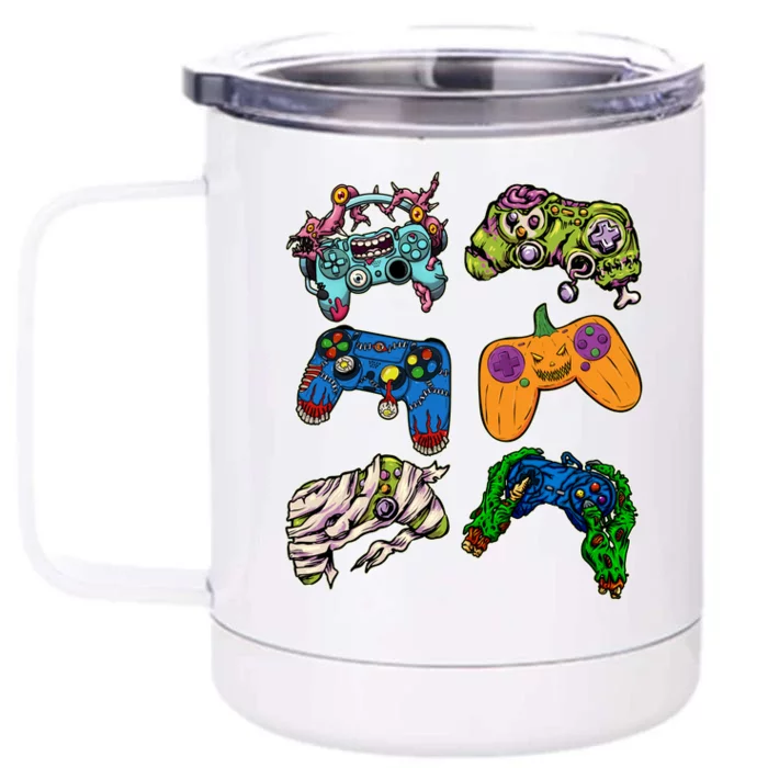 Halloween Monster Video Game Controllers Front & Back 12oz Stainless Steel Tumbler Cup