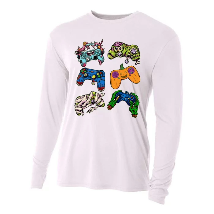 Halloween Monster Video Game Controllers Cooling Performance Long Sleeve Crew