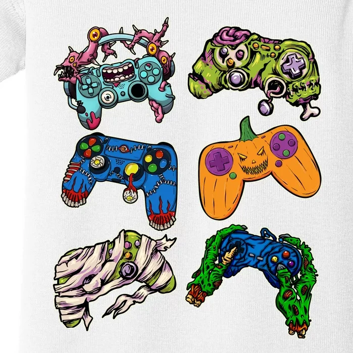 Halloween Monster Video Game Controllers Baby Bodysuit