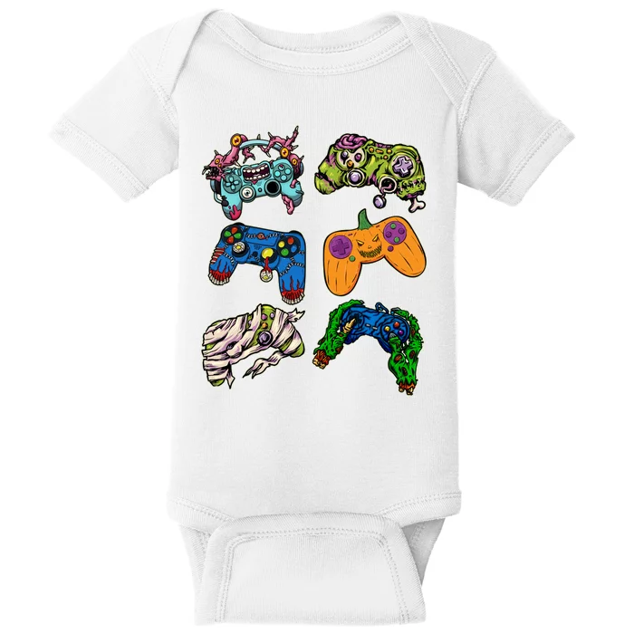 Halloween Monster Video Game Controllers Baby Bodysuit