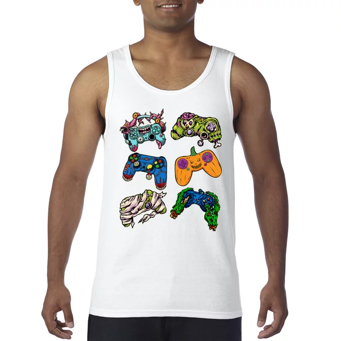 Halloween Monster Video Game Controllers Tank Top