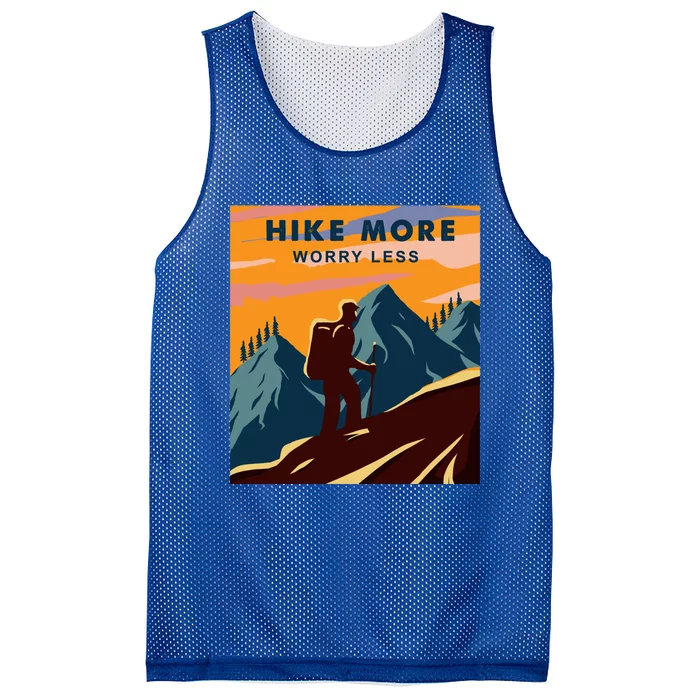 Hike More Worry Less Camping Gift Mesh Reversible Basketball Jersey Tank