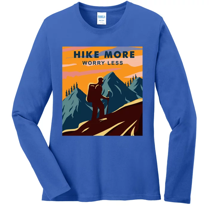 Hike More Worry Less Camping Gift Ladies Long Sleeve Shirt