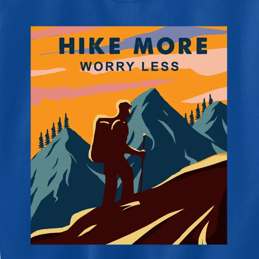 Hike More Worry Less Camping Gift Kids Sweatshirt