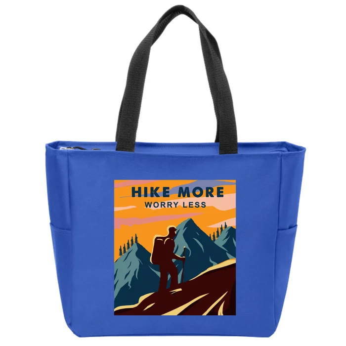 Hike More Worry Less Camping Gift Zip Tote Bag