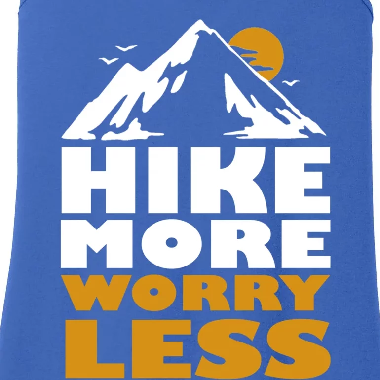 Hike More Worry Less Fun Hiking And Camping Hiker Gift Ladies Essential Tank