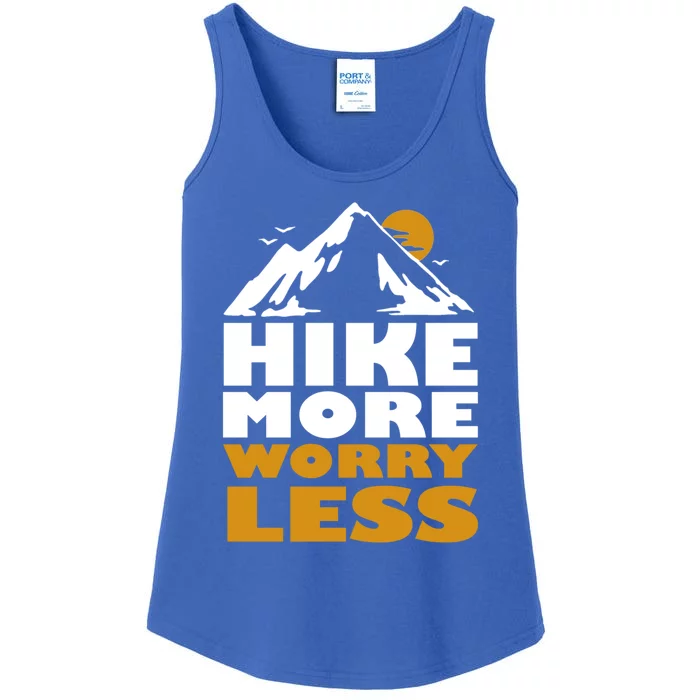 Hike More Worry Less Fun Hiking And Camping Hiker Gift Ladies Essential Tank