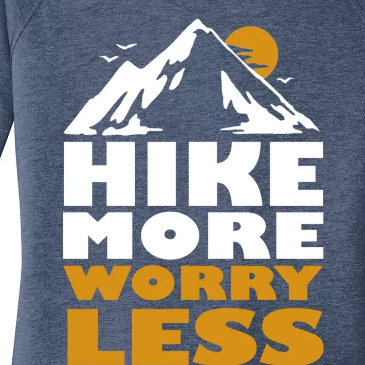 Hike More Worry Less Fun Hiking And Camping Hiker Gift Women's Perfect Tri Tunic Long Sleeve Shirt