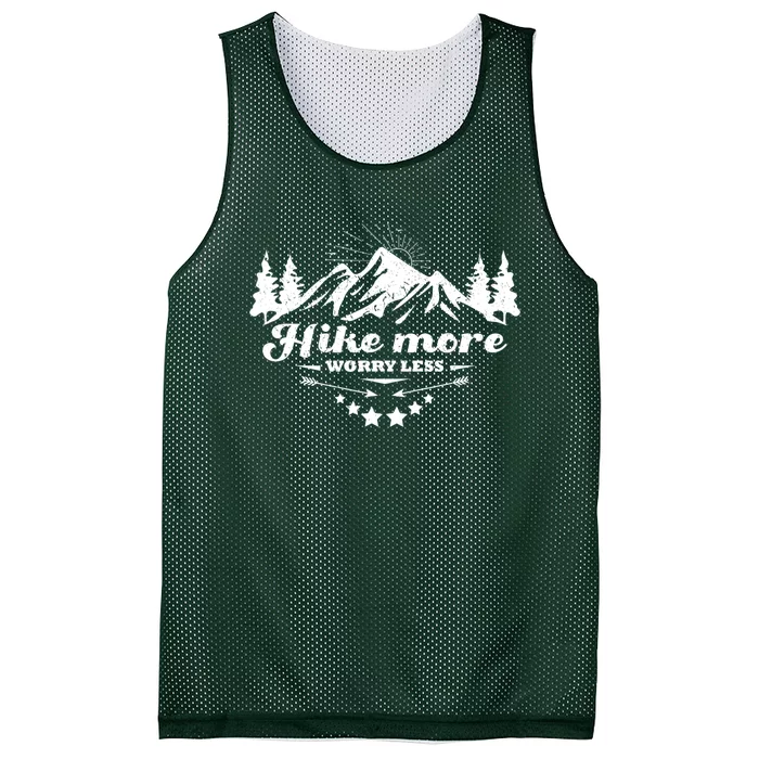 Hike More Worry Less Funny Nature Lovers Hiking Mountains Mesh Reversible Basketball Jersey Tank