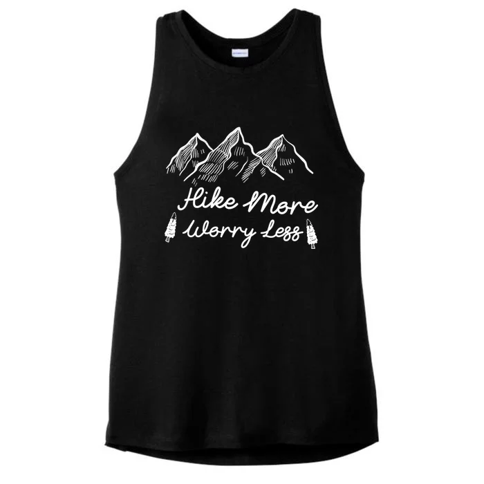 Hike More Worry LessAdventure Camping Cute Gift Ladies Tri-Blend Wicking Tank