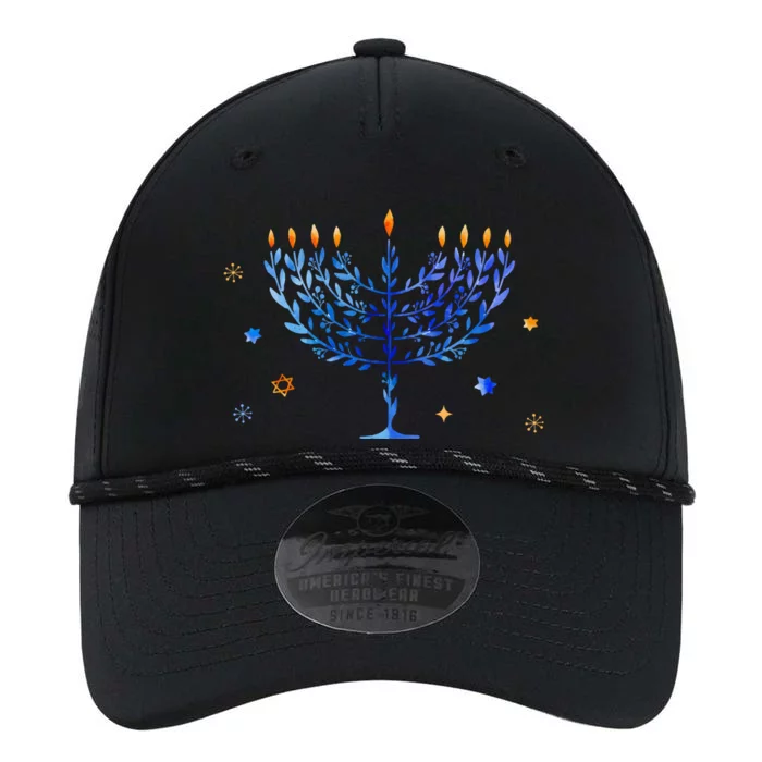 Hanukkah Menorah Watercolor Festival Of Light Performance The Dyno Cap