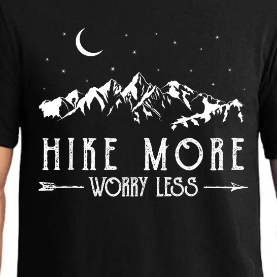 Hike More Worry Less Funny Nature Lovers Hiking Mountains Pajama Set