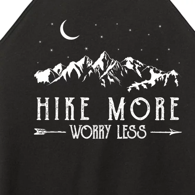 Hike More Worry Less Funny Nature Lovers Hiking Mountains Women’s Perfect Tri Rocker Tank