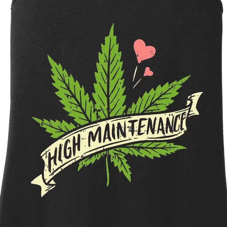 High Maintenance Weed Cannabis Pocket 420 THC Stoner Gift Ladies Essential Tank