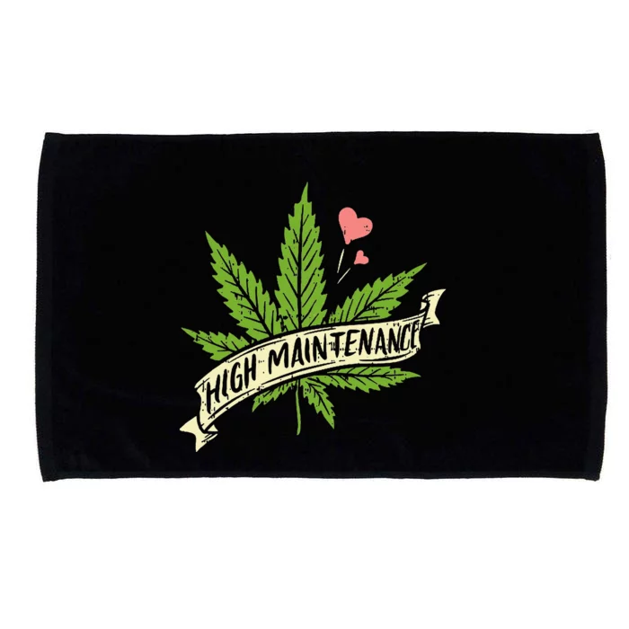 High Maintenance Weed Cannabis Pocket 420 THC Stoner Gift Microfiber Hand Towel