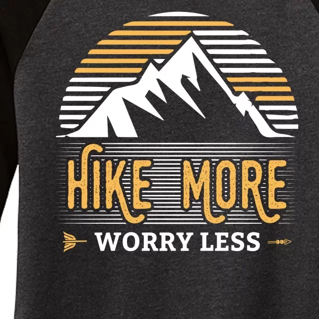 Hike More Worry Less Women's Tri-Blend 3/4-Sleeve Raglan Shirt