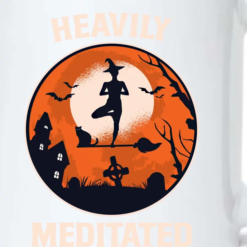 Heavily Meditated Witch Yoga Pose Halloween Gift Black Color Changing Mug