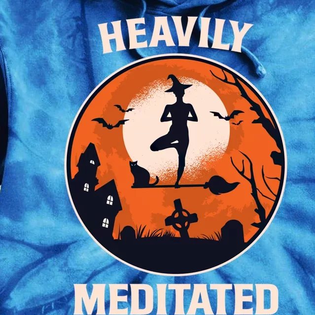 Heavily Meditated Witch Yoga Pose Halloween Gift Tie Dye Hoodie