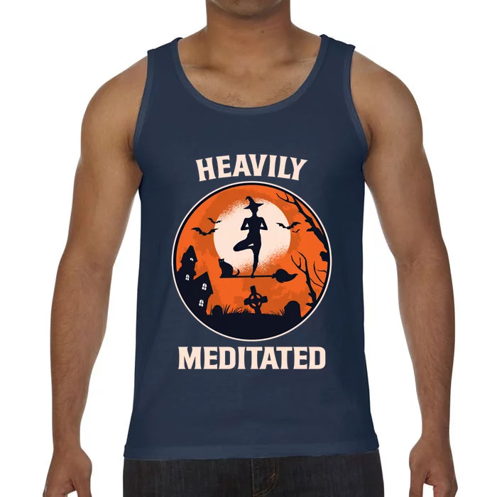 Heavily Meditated Witch Yoga Pose Halloween Gift Comfort Colors® Tank Top