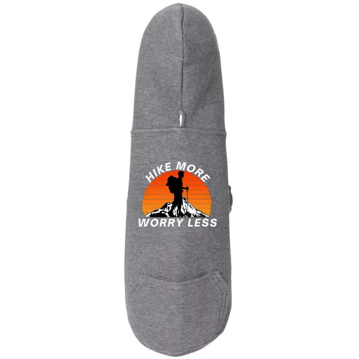 Hike More Worry Less, Social Distancing, Hiking, Nature, Camping Doggie 3-End Fleece Hoodie