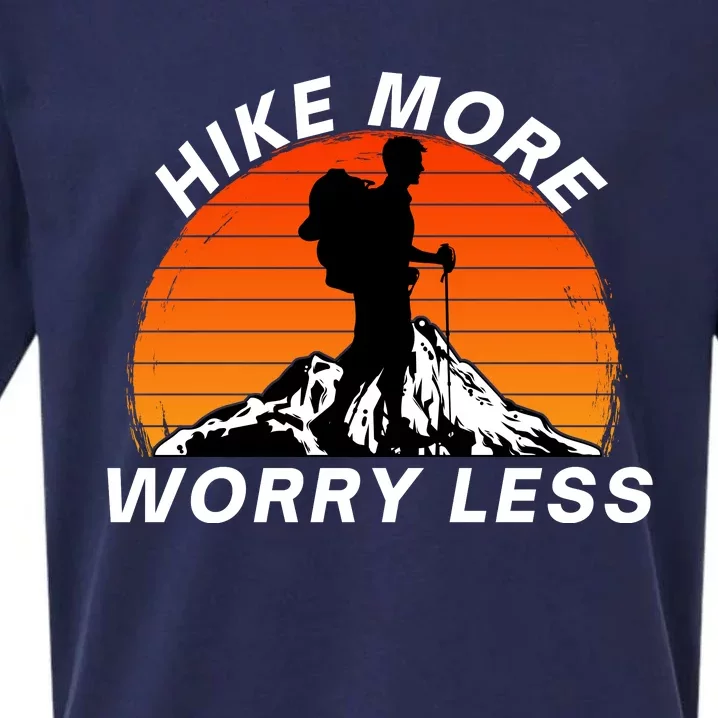 Hike More Worry Less, Social Distancing, Hiking, Nature, Camping Sueded Cloud Jersey T-Shirt