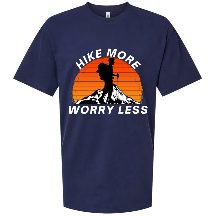 Hike More Worry Less, Social Distancing, Hiking, Nature, Camping Sueded Cloud Jersey T-Shirt