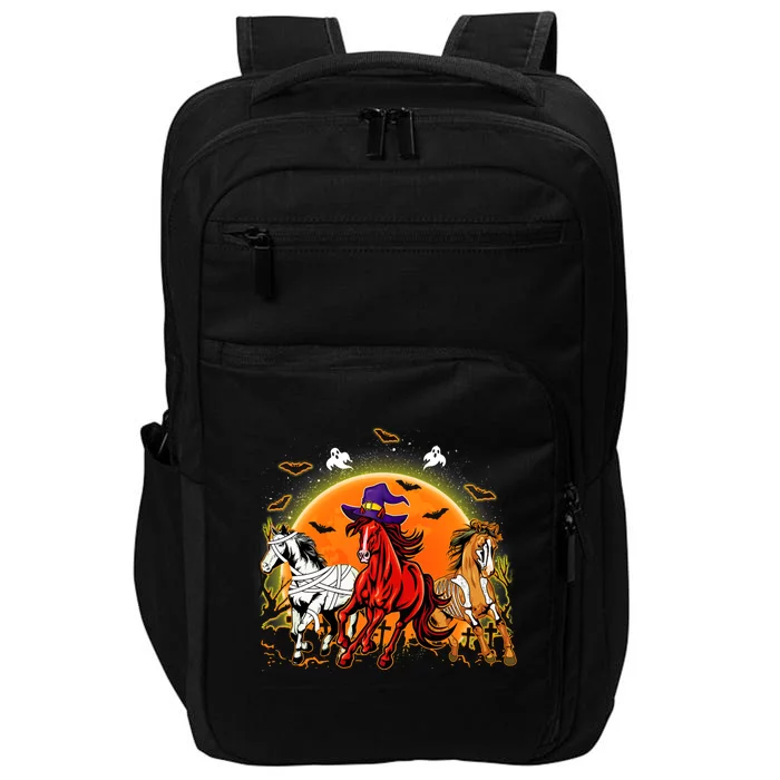 Horse Mummy Witch Pumpkin Halloween Horror For Horse Lovers Great Gift Impact Tech Backpack