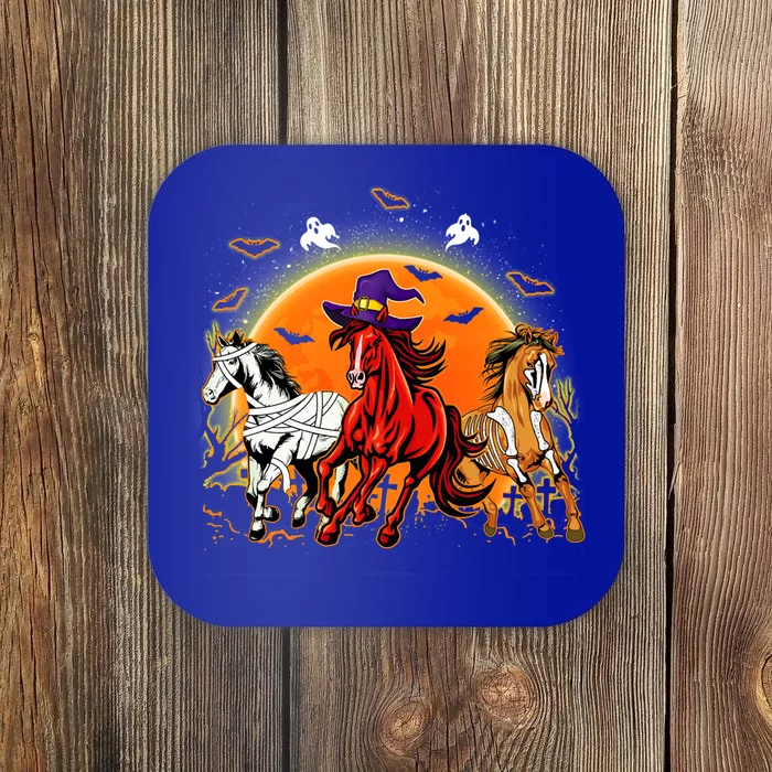 Horse Mummy Witch Pumpkin Halloween Horror For Horse Lovers Great Gift Coaster