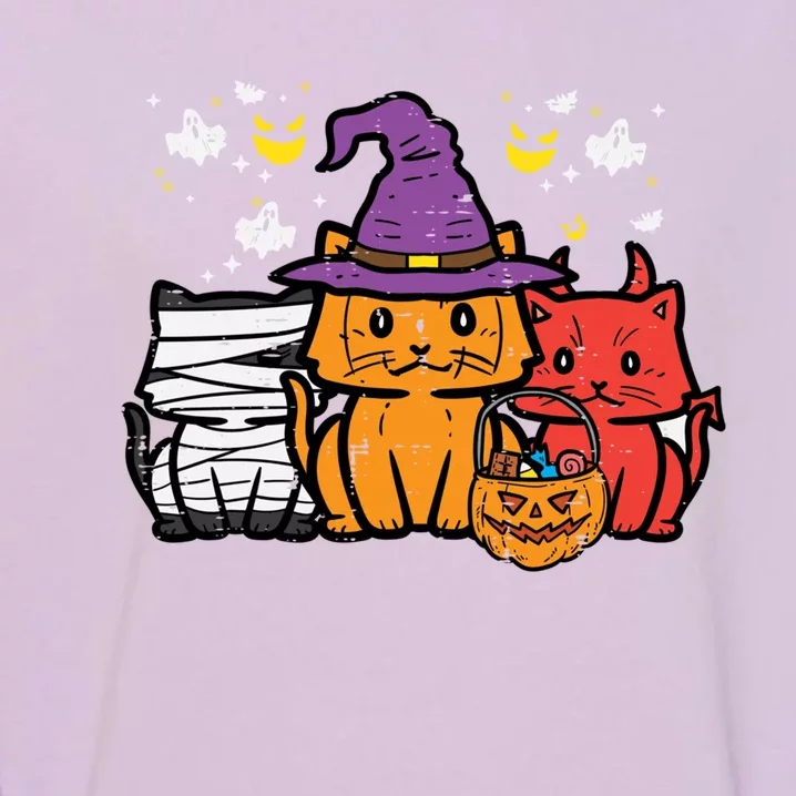 Halloween Mummy Witch Cats Costume Gift Garment-Dyed Sweatshirt