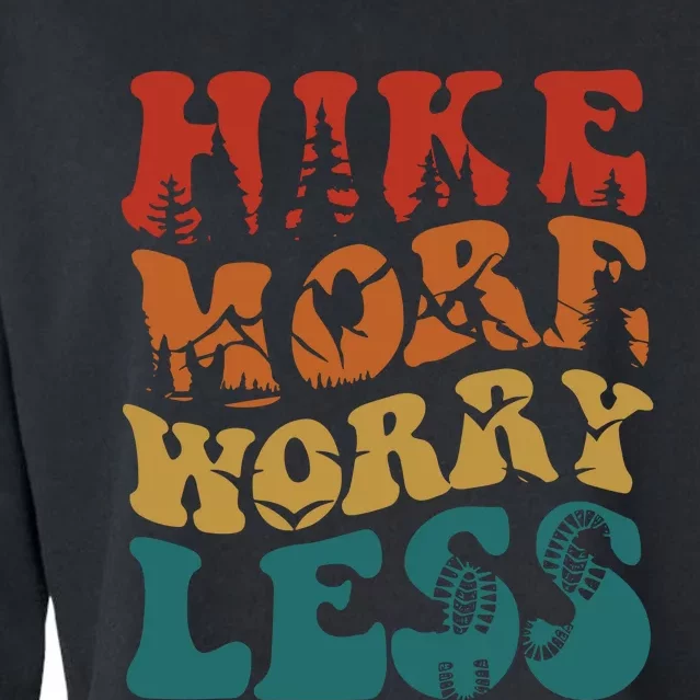 Hike More Worry Less Women Hiking Cropped Pullover Crew