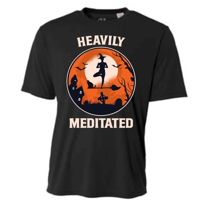 Heavily Meditated Witch Yoga Pose Halloween Great Gift Cooling Performance Crew T-Shirt