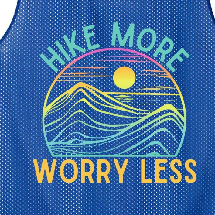 Hike More Worry Less Hiking Camping Gear Meaningful Gift Mesh Reversible Basketball Jersey Tank