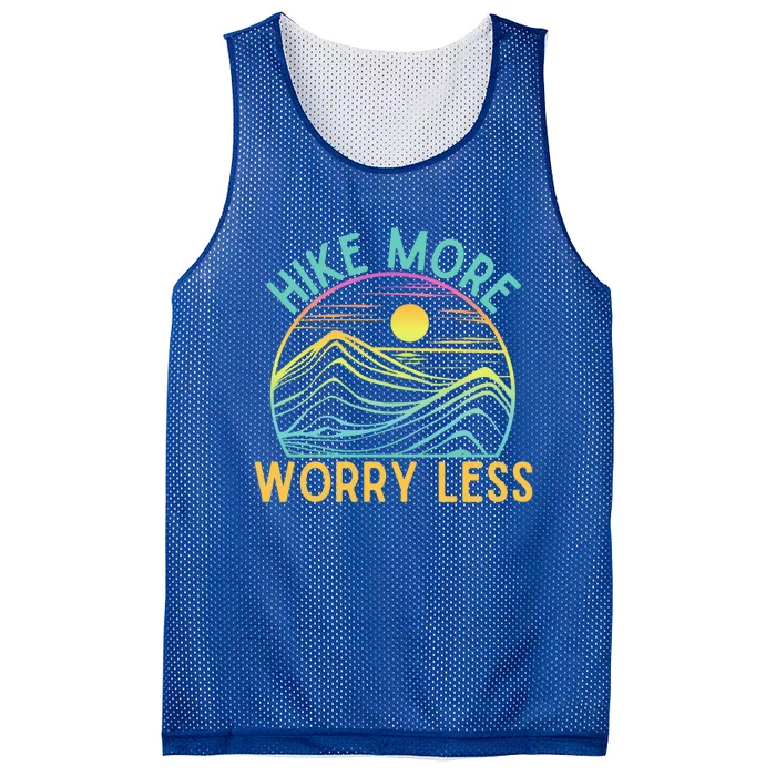 Hike More Worry Less Hiking Camping Gear Meaningful Gift Mesh Reversible Basketball Jersey Tank