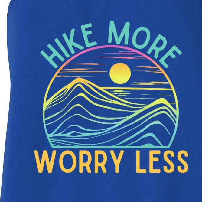 Hike More Worry Less Hiking Camping Gear Meaningful Gift Women's Racerback Tank