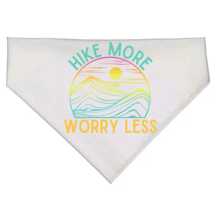 Hike More Worry Less Hiking Camping Gear Meaningful Gift USA-Made Doggie Bandana