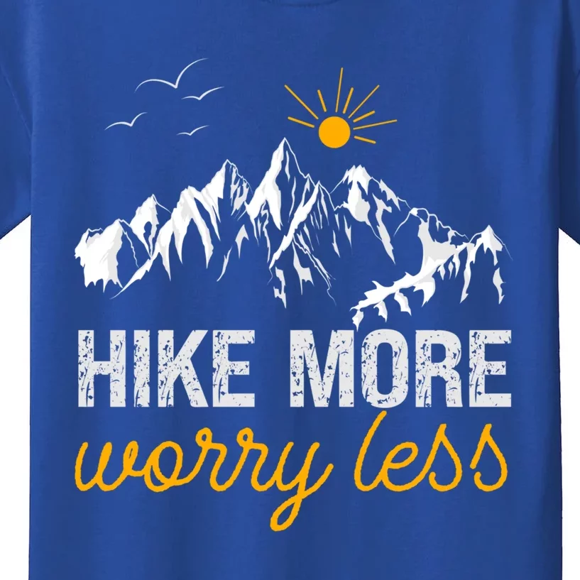 Hike More Worry Less Acitivity Camping Hiking Great Gift Kids T-Shirt