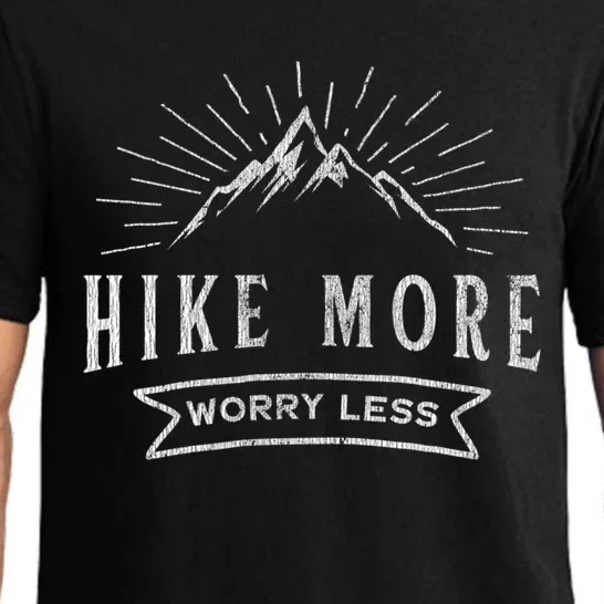 Hike More Worry Less Camping And Hiking Funny Gift Pajama Set